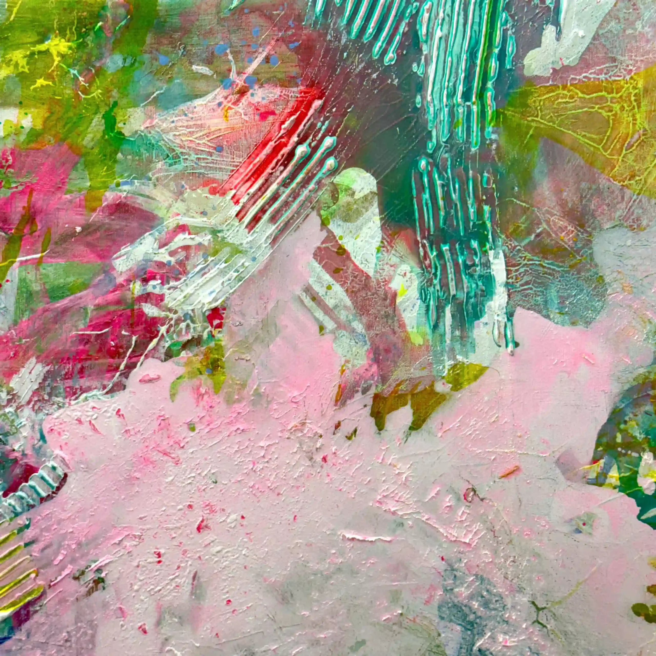 Original abstract painting, mixed media with heavy impasto texture, 80x100 cm, modern contemporary fine art for luxury interior design.